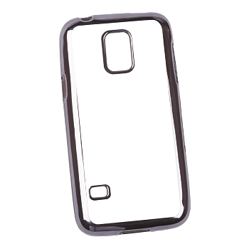 Чехол силиконовый "LP" для Samsung Galaxy S5 Mini TPU (прозрачный с черной хром рамкой)
