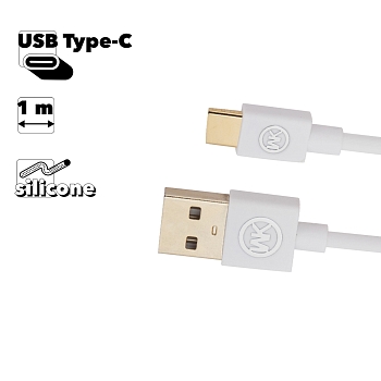 USB кабель WK Worm WDC-052 USB Type-C, белый