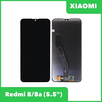 LCD дисплей для Xiaomi Redmi 8, 8A в сборе с тачскрином (черный) Premium Qualiry