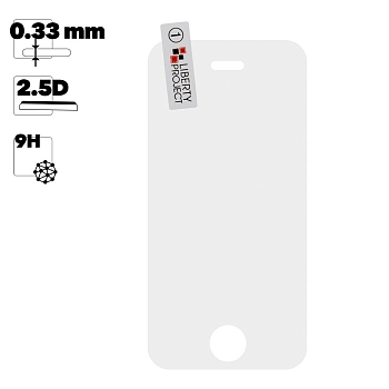 Защитное стекло "LP" для Apple iPhone 4, 4S Tempered Glass 0.33 мм, 2.5D, 9H (ударопрочное)