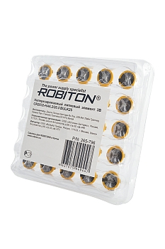 Батарейка (элемент питания) Robiton Profi CR2032-HA6.2, 20.5 3.0В с выводами под пайку BULK25, 1 штука