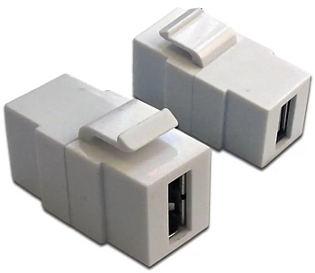 Вставка Keystone USB 2.0, тип A, мама-мама, 180 градусов, белая, LAN-OK-USB20-AA/V-WH