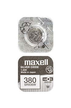 Батарейка (элемент питания) Maxell SR936W 380 (0%Hg), 1 штука