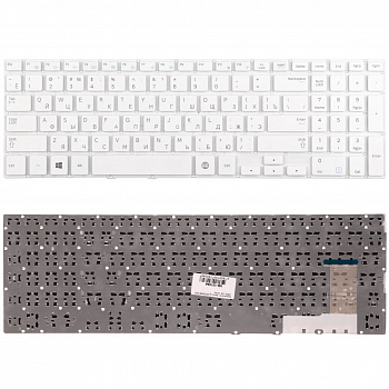 Клавиатура для ноутбука Samsung NP370R5E, NP370R5V, NP450R5E, NP450R5V, NP470R5E, NP510R5E, NP510R5V белая, без рамки