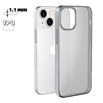 Чехол HOCO Light для Apple iPhone 15 Plus, TPU (прозрачный/черный)