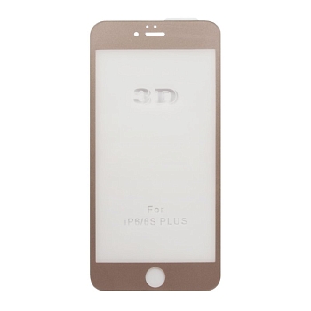 Защитное стекло для Apple iPhone 6, 6s Plus Tempered Glass 3D, золотое (ударопрочное)