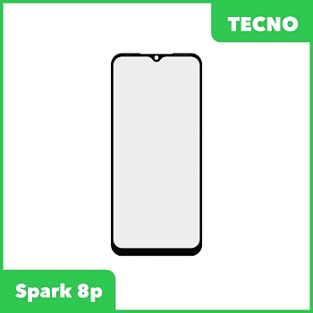 Стекло + OCA пленка для переклейки Tecno Spark 8p (черный)