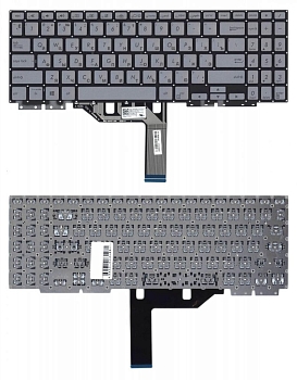 Клавиатура для ноутбука Asus ZenBook Flip 15 UX562F, серебристая с подсветкой