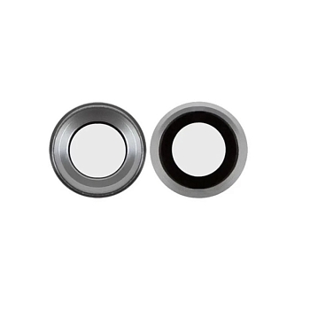 Стекло камеры для iPhone 6 Plus, 6S Plus с ободком (серебро)