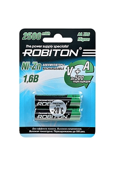 Аккумулятор Robiton 2500NZAA-2 Ni-Zn AA 2500мВтч, 1500мАч BL2, 1 штука
