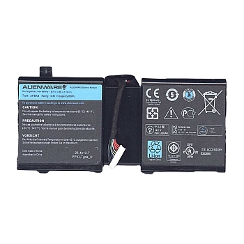 Аккумулятор (батарея) 2F8K3 для ноутбука Dell Alienware M17x R5, 5800мАч, 14.4В, черный (оригинал)