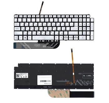 Клавиатура для ноутбука Dell Inspiron 5584, серебристая