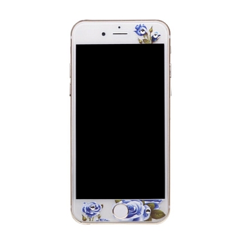 Защитное стекло с рисунком для Apple iPhone 6, 6s "Роза синяя" Tempered Glass 0.33 мм (две стороны)