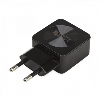 Сетевое зарядное устройство "LP" с двумя USB выходами 2.4А Disco Series (черный, коробка)