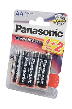 Батарейка (элемент питания) Panasonic Everyday Power LR6EPS/6BP LR6 BL6, 1 штука