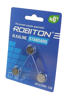 Батарейка Robiton Standard R-AG13-0-BL3 (0% Hg) AG13 LR44 357 A76 МЦ-1154 BL3