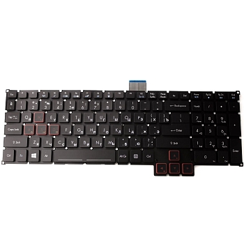 Клавиатура для ноутбука Acer Predator 17, 15, G9-591, 591R, G9-592, 593, G9-791, 792, черная, без рамки, с подсветкой