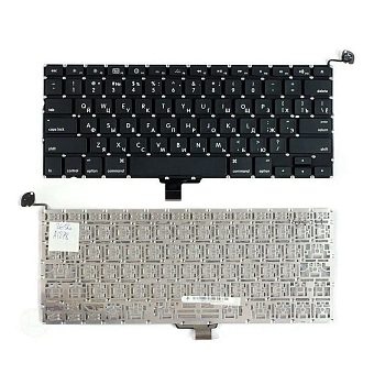 Клавиатура для ноутбука Apple MacBook A1278, черная, плоский Enter