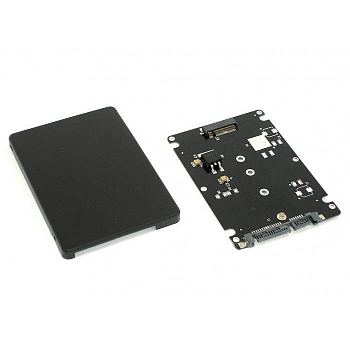 Бокс для SSD диска M2 с выходом SATA пластиковый, черный