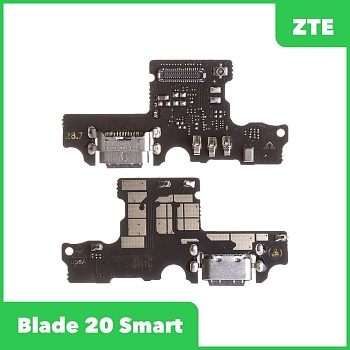Системный разъем (разъем зарядки) для ZTE Blade 20 Smart, микрофон