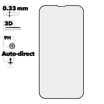 Защитное стекло HOCO A33 Easy Stick для Apple iPhone 14 Max, 13 Pro Max, черная р, прозрачное, 0.33мм