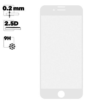 Защитное стекло для Apple iPhone 7, 8 Ceramics Film 0.2 мм., белая рамка (без упаковки)