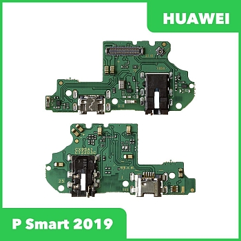 Разъем зарядки для телефона Huawei P Smart 2019 (POT-LX1) с разъемом гарнитуры и микрофоном