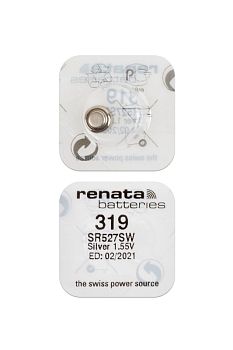 Батарейка (элемент питания) Renata SR527SW 319 (0%Hg), 1 штука