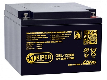 Аккумуляторная батарея гелевая Kiper GEL-12260, 12В, 26Ач