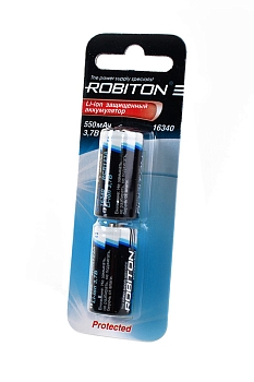 Аккумулятор Robiton 16340 550мАч 3.7В с защитой BL2, 1 штука