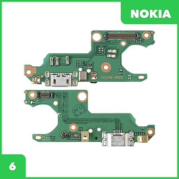 Разъем зарядки для телефона Nokia 6 c микрофоном