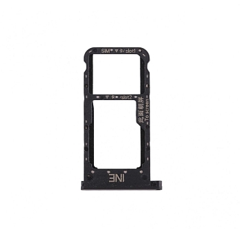 Держатель (лоток) SIM-карты для Huawei P Smart Plus, черный