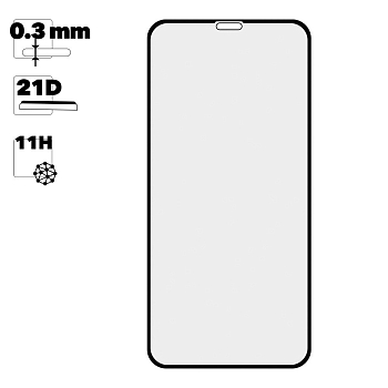 Защитное стекло для Apple iPhone 11 Pro, XS, X Full Curved Glass 21D 0, 3 мм (оранжевая подложка)