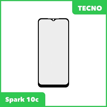 Стекло + OCA пленка для переклейки Tecno Spark 10c (черный)