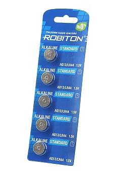 Батарейка (элемент питания) Robiton Standard R-AG13-0-BL10 AG13 (0% Hg) BL10, 1 штука