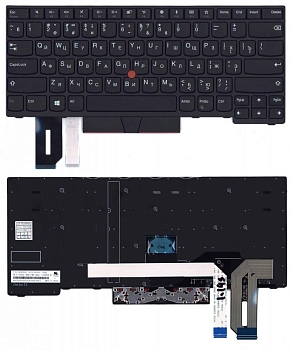 Клавиатура для ноутбука Lenovo ThinkPad E480, E485, черная