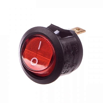 Выключатель для водонагревателя, круглый с индикаторной лампой, клемма 4.8мм, 6А, 250В, 10А, 125В