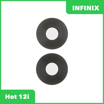 Стекло задней камеры для Infinix Hot 12i (X665B) (без рамки) (черный)