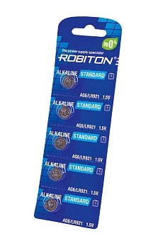 Батарейка (элемент питания) Robiton Standard R-AG6-0-BL5 AG6 (0% Hg) BL5, 1 штука