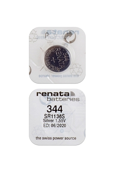 Батарейка (элемент питания) Renata SR1136S 344 (0%Hg), 1 штука