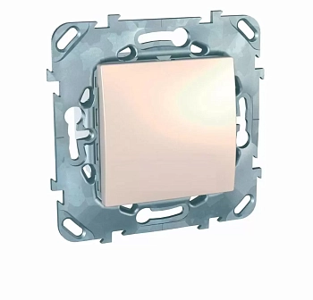 Выключатель 2-контактный, одноклавишный 45х45, бронза LANMASTER, LAN-EC45x45-S11-BRZ
