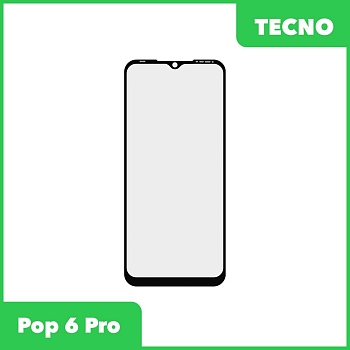 Стекло + OCA пленка для переклейки Tecno Pop 6 Pro (черный)