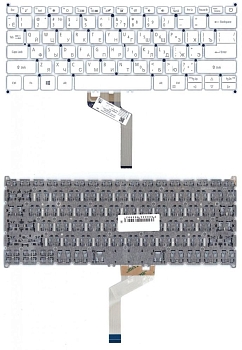 Клавиатура для ноутбука Acer Swift 7 SF714-52T, белая