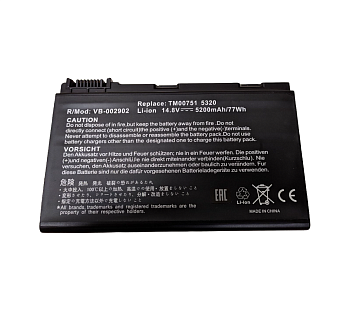 Аккумулятор (батарея) для ноутбука Acer Extensa 5200, 5600, TM 5300, 5700, 14.8В, 5200мАч, черный (OEM)