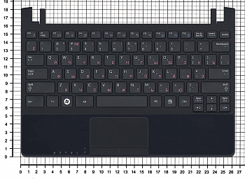 Клавиатура для ноутбука Samsung N230, черная, верхняя панель в сборе