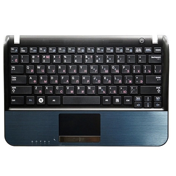 Клавиатура для ноутбука Samsung NF210, черная, верхняя панель в сборе, черная