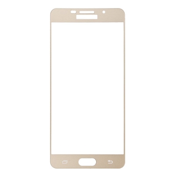 Защитное стекло Tempered Glass для Samsung Galaxy A7 2016 (A710F) (золотая рамка)