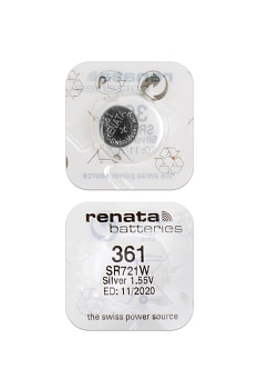 Батарейка (элемент питания) Renata SR721W 361 (0%Hg), 1 штука