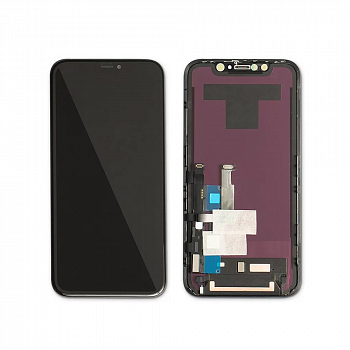 Дисплей (экран в сборе) для телефона Apple iPhone XR + тачскрин, черный с рамкой (TFT copy LCD)