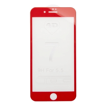 Защитное стекло для Apple iPhone 7 Plus Tempered Glass 3D красное (ударопрочное)